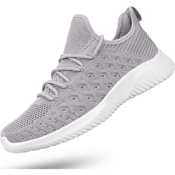 Men's Comfortable Breathable Lightweight Running Walking Gray Sneakers Shoes - Picture 1 of 6